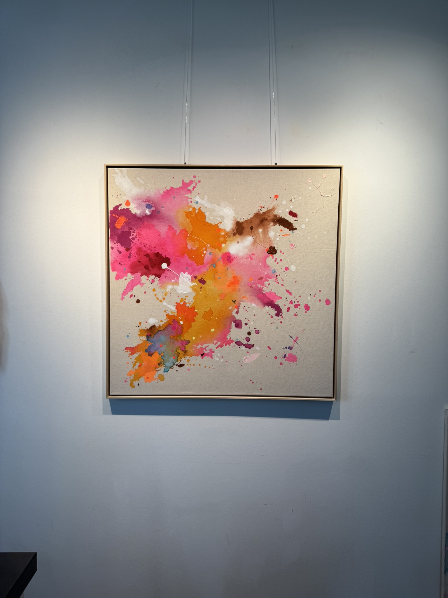 Neonrauschen - Signal, 2026, Acryl auf roher Baumwollleinwand